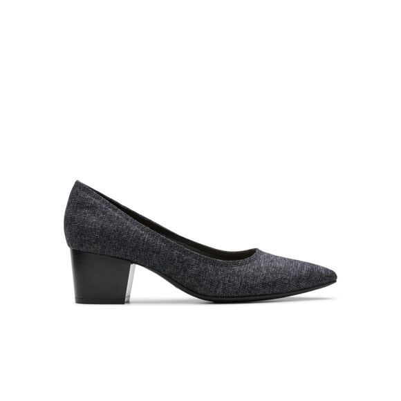 NWT Clarks Women's Ellanie Hope Pump, Charcoal Intrest Textile, 8.5 Wide - Picture 3 of 4